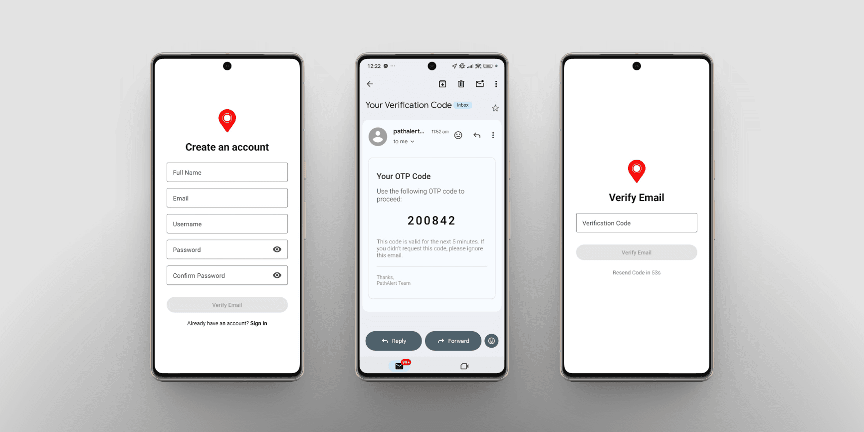Mobile Registration Screen